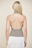 Olive Gold Sweater Halter Top