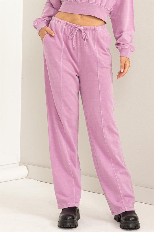Vintage Plum Colored High Waisted Drawstring Pants