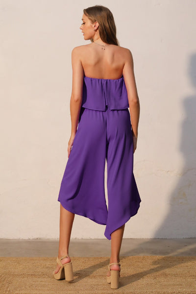 Purple Strapless Jumpsuit