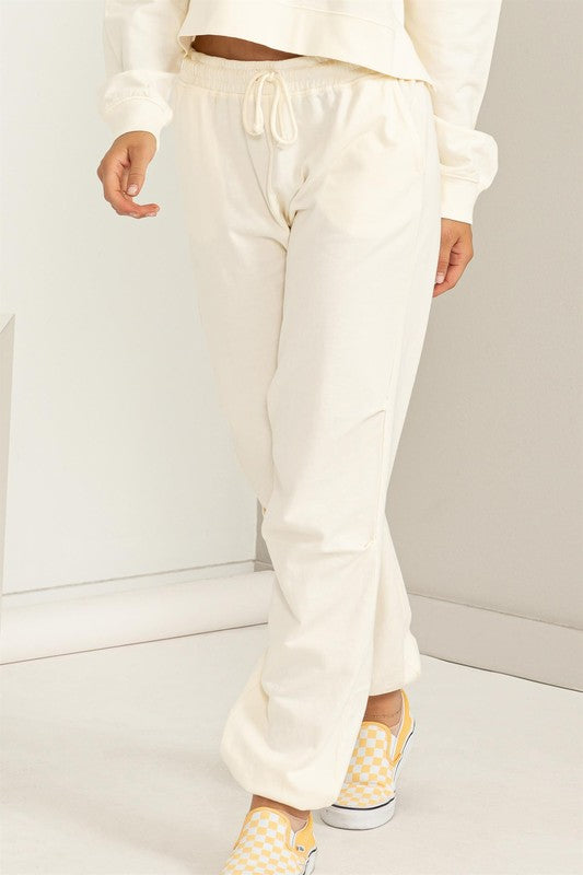 Cream Colored High Waisted Pleated Drawstring Pants – THE WEARHOUSE