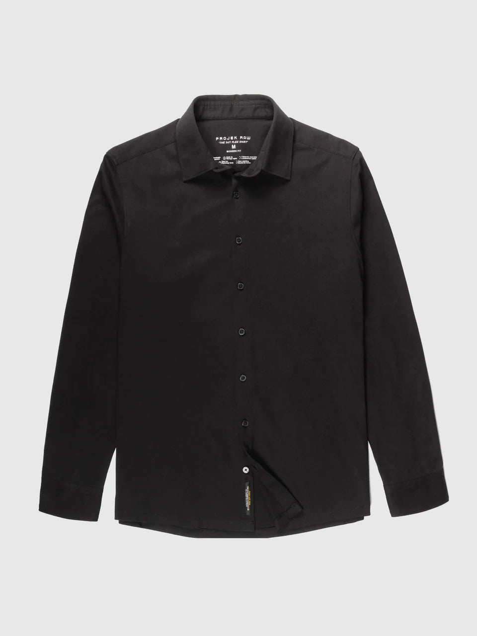 Black Colored Mens Long Sleeve Button Front Knit Shirt Large Black Colored Mens Long Sleeve Button Front Knit Shirt Large