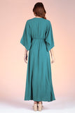 Hunter Green Crepe Kimono Dress