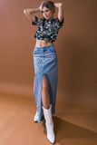 Gun Metal Colored Sequin Roundneck Short Sleeve Top