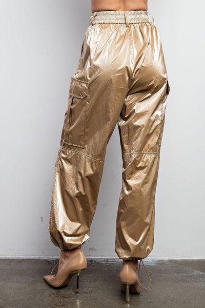 Metallic Gold Colored Cargo Pants