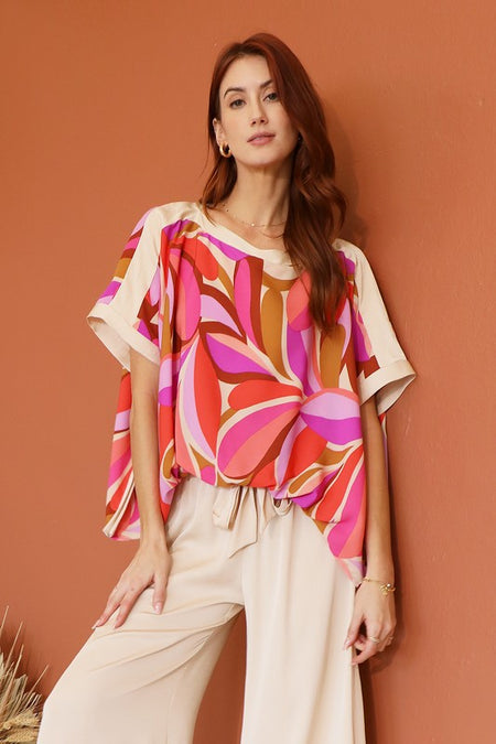 Off White Colored Ruffle Sleeve and Neckline Blouse