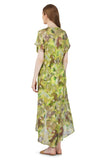 Green Jungle Print Wrap Dress