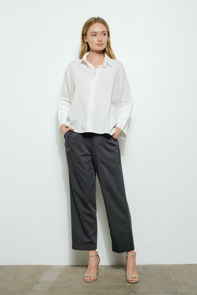 White Loose Button Up Shirt