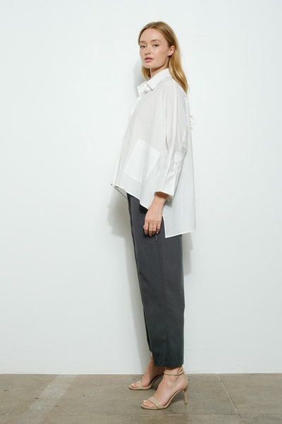 White Loose Button Up Shirt