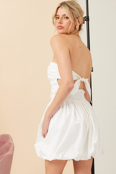 Off-White Bubble Hem Mini Dress