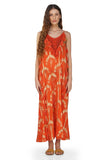 Orange Gold Foil Tassel Dress