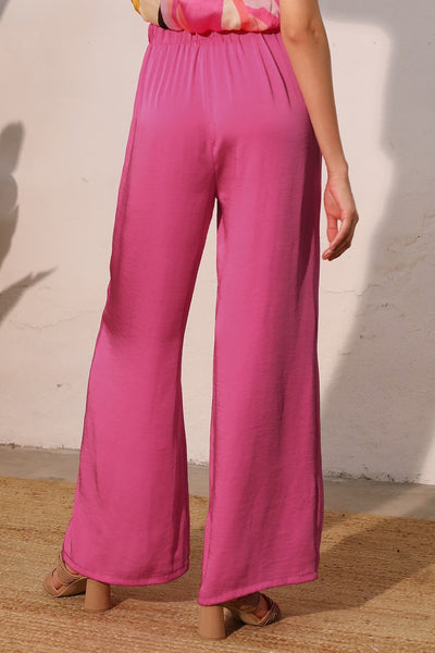 Pink Silk Pocket Pants