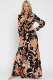 Long Sleeve Wrap Maxi Dress