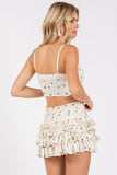 Bow Print Ivory Textured Tank