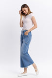 High Rise Drawstring Wide Leg Jeans