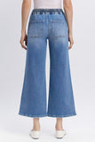 High Rise Drawstring Wide Leg Jeans