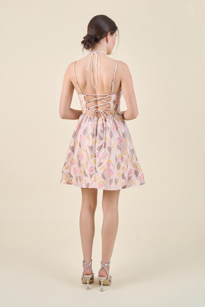 Floral Jacquard Mini Dress