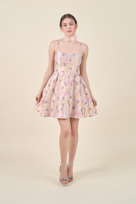 Black Floral Print Mesh Midi Dress