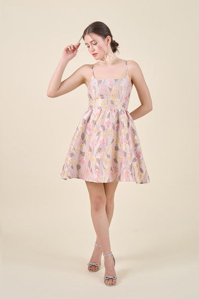 Floral Jacquard Mini Dress
