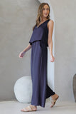 Navy Tank Layered Jumpsuit