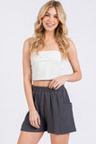 Charcoal Front Pocket Detailed Shorts