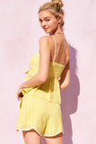 Lemon Colored Eyelet Top and Shorts Set