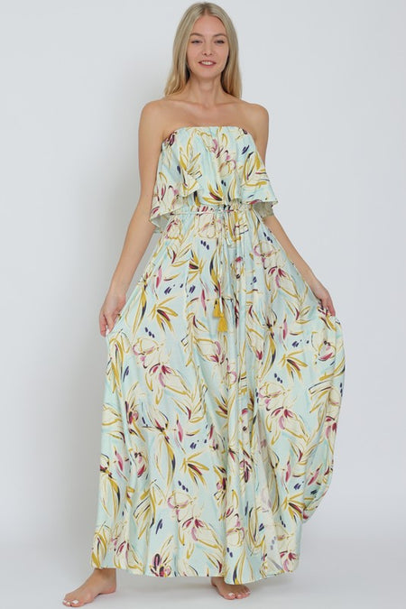 Black Floral Print Mesh Midi Dress