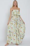 Teal Multi Floral Tube Maxi Dress