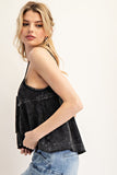 Mineral Washed Front Tie Top