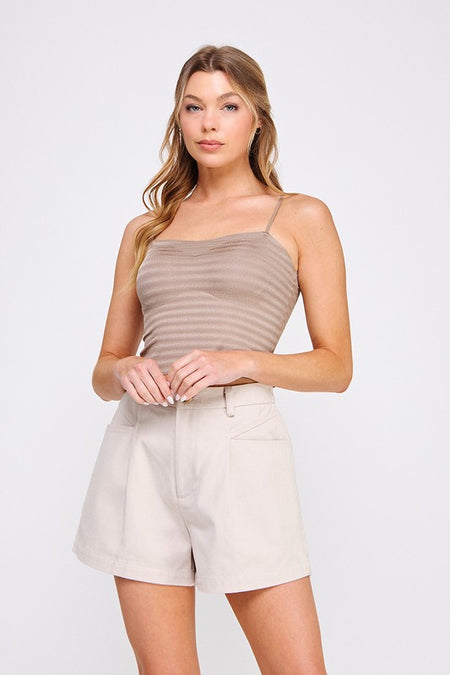 Green Washed Ribbed Cami