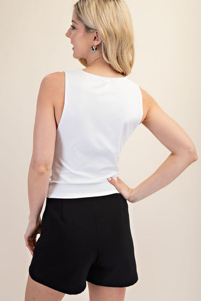 Cream Draped Neckline Top
