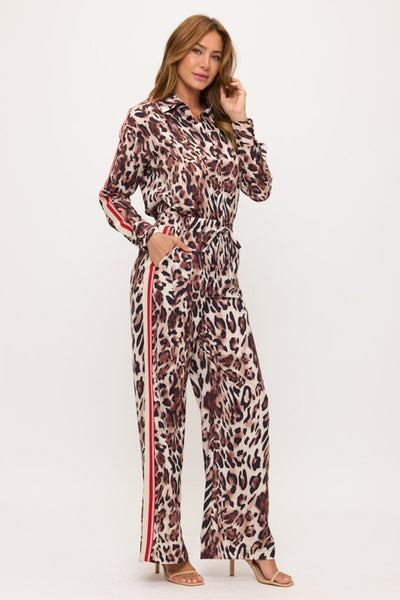 Animal Print Button Down Blouse