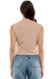 Taupe Asymmetrical Knit Top