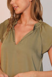 Green Silk Sleeve Top