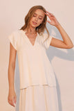 Ivory Silk Sleeve Top