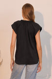 Black Silk Sleeve Top