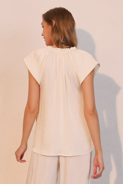 Ivory Silk Sleeve Top