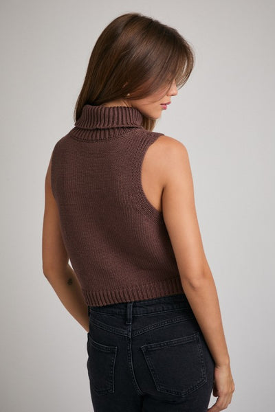 Brown Turtle Neck Tank "Joy" Knit Top