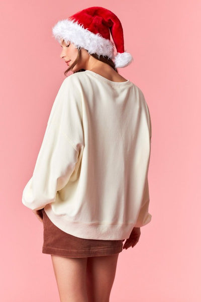 Ivory Multi Colored Bow Sweatshirt