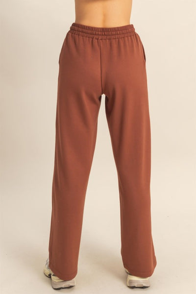 Double Knit High-waist Wide-leg Sweatpants