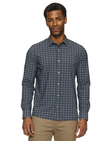Charcoal Plaid Collared Button Up