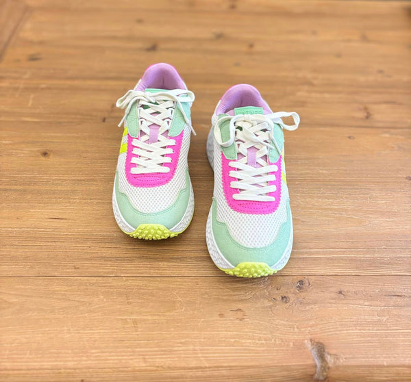 Starling Neon Pink Mint and Yellow Sneakers