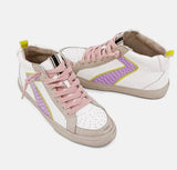 Sandy Lilac Snake Textured Sneakers