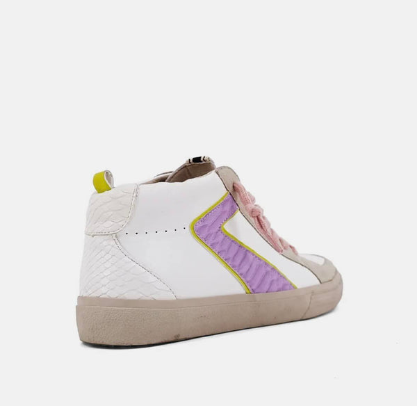 Sandy Lilac Snake Textured Sneakers