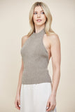 Olive Gold Sweater Halter Top