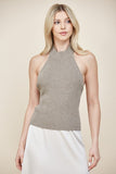Olive Gold Sweater Halter Top