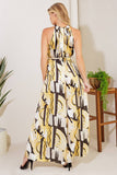 Yellow Printed Halter Jumpsuit