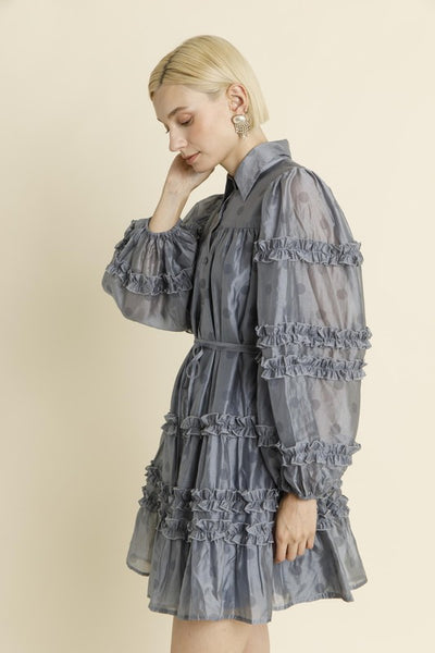 Ruffled Shirt Dress