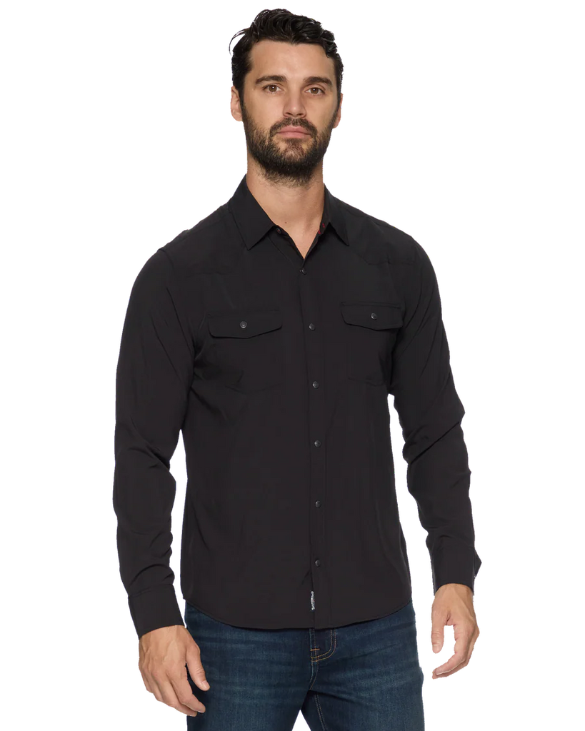 Black Pearl Snap Button Up Performance Shirt
