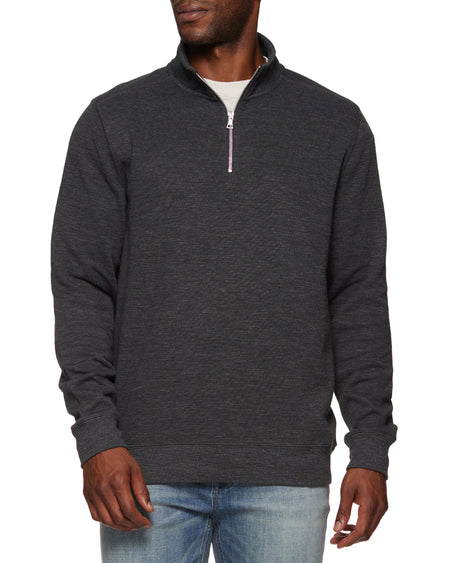 Heather Navy Colored Long Sleeve Henley Hoodie