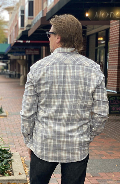 Heather Grey Long Sleeve Flannel Button Down